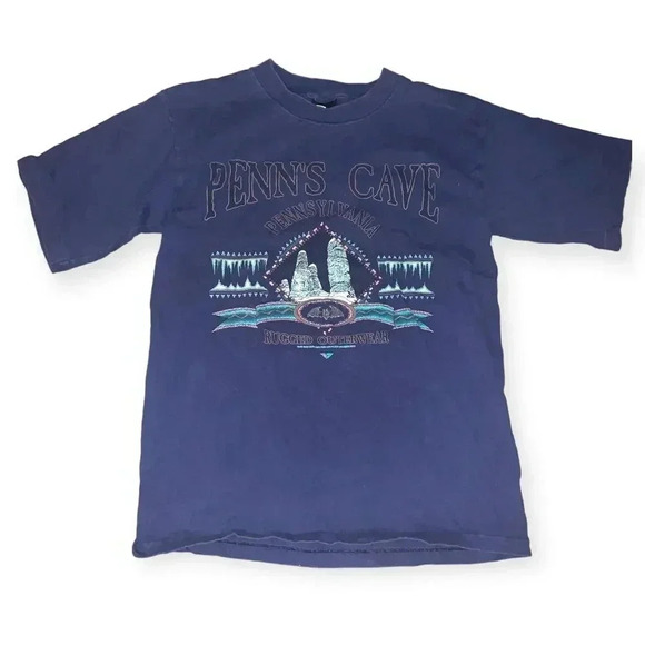 Navy Blue Penns Cave vintage T-shirt - Picture 1 of 3